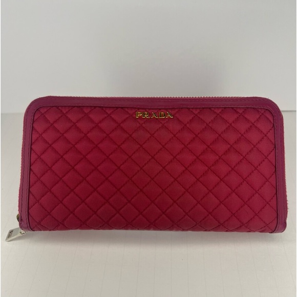 🩷PRADA | Tessuto Nylon Quilted Continental Flap Wallet Ibisco | Beautiful!! 💕 - Picture 3 of 16